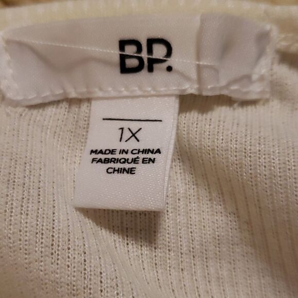 BP Ribbed Tie Back Crop Tank Top Off-White Size 1x NWOT‎ - Picture 5 of 6